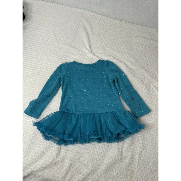 Swiggles Girls 2T Blue Special Occasion Dress~Tulle Skirt Sequin Top Bow Sparkle - Picture 3 of 3